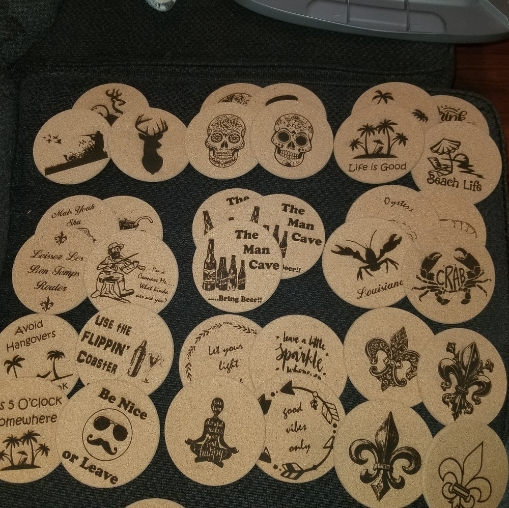 Laser Engraved Cork Coasters